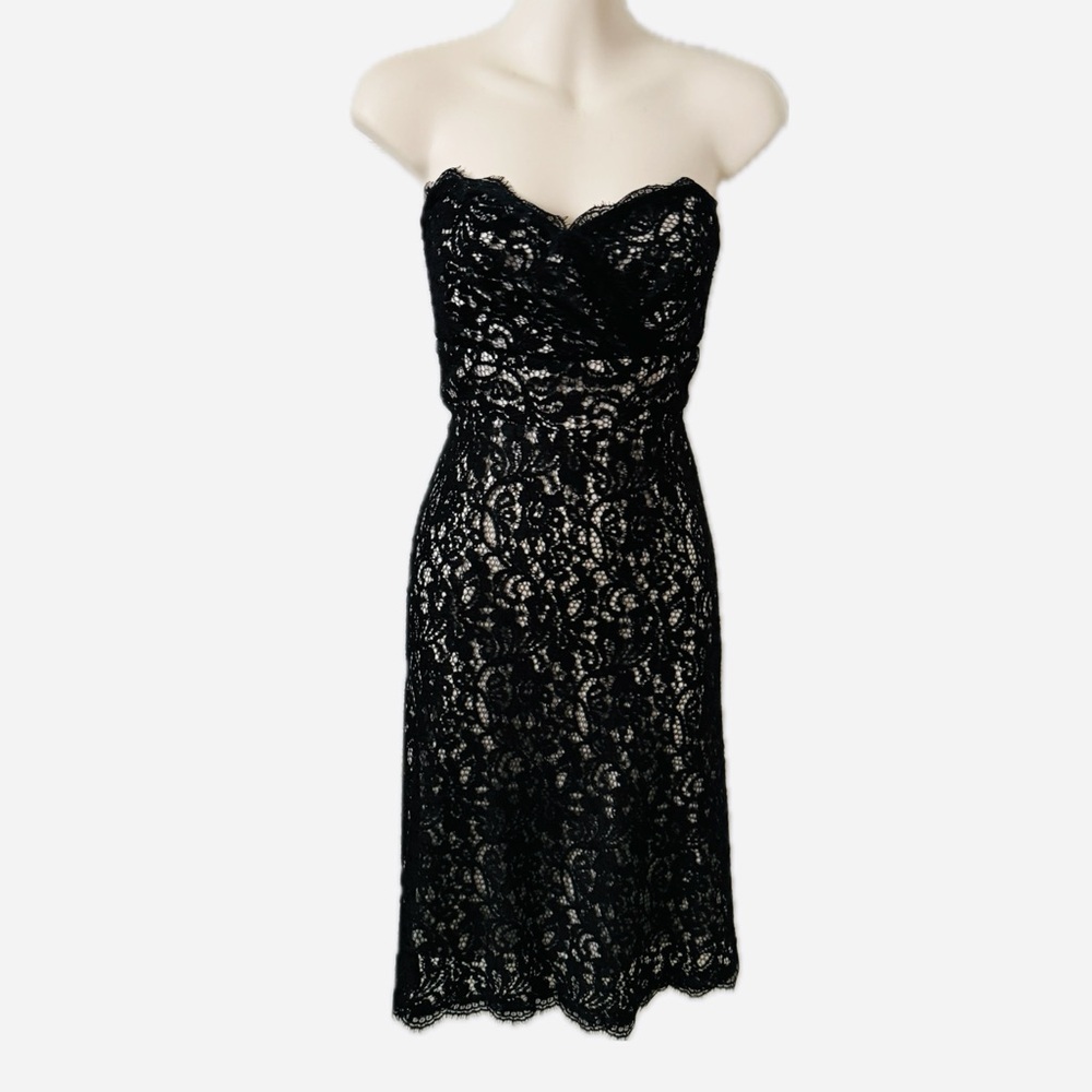 White House Black Market Lace Strapless Dress